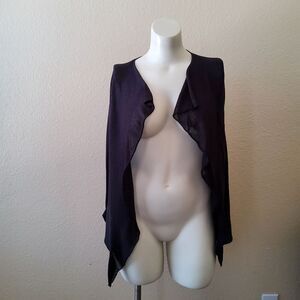 Eileen Fisher Drape Cardigan Open Front Sweater Size S Black